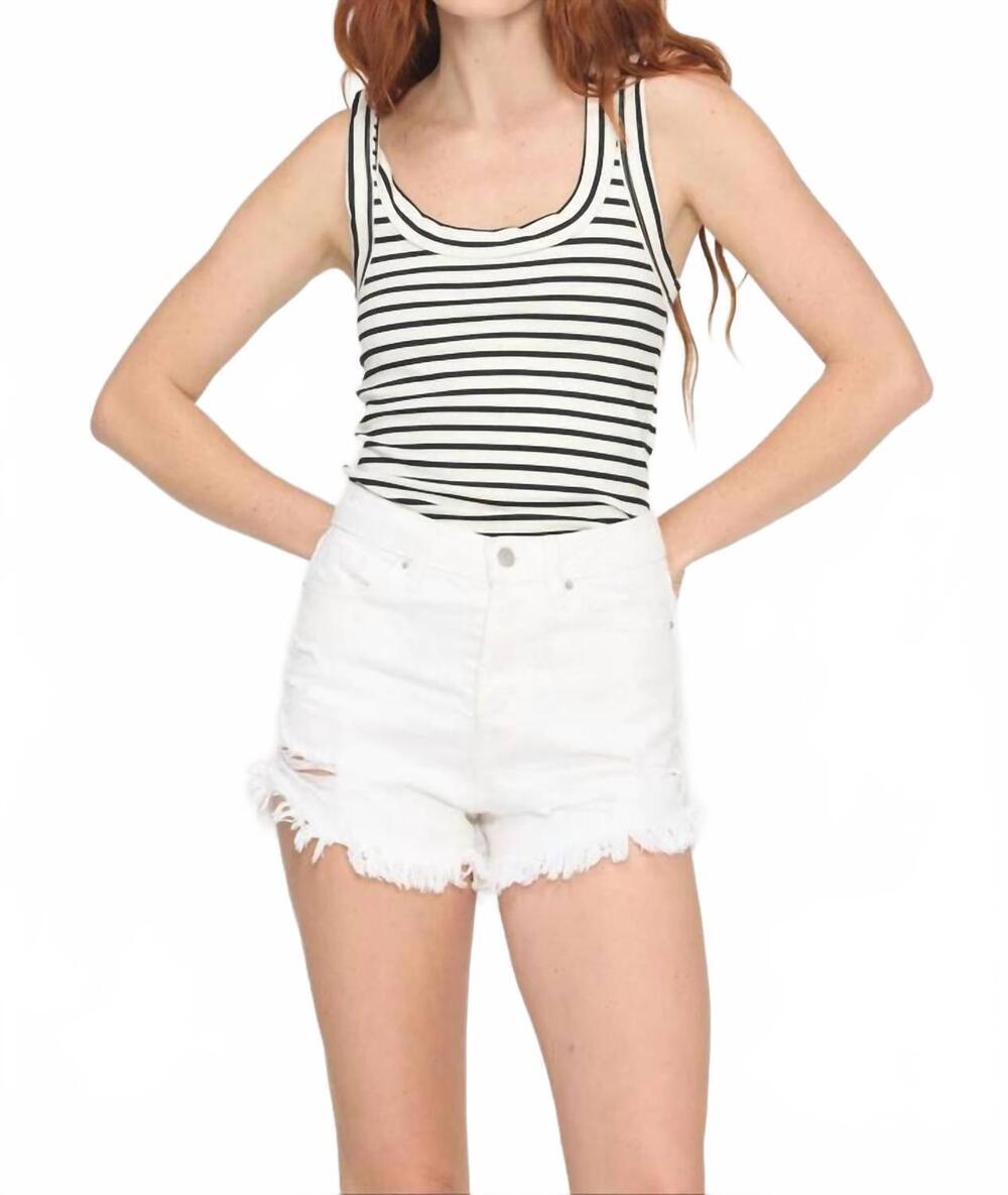 NEW PROJECT SOCIAL T anouk scoop neck striped tank top in ivory black